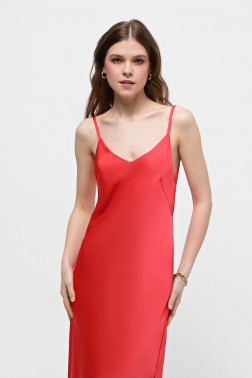 Червона сукня slip dress із щільного сатину з віскозою