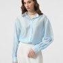 Блакитна oversize сорочка з тенселу 