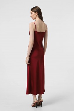 Бордова сукня slip dress із щільного сатину з віскозою