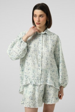 Сорочка з мереживом Блакитний первоцвіт