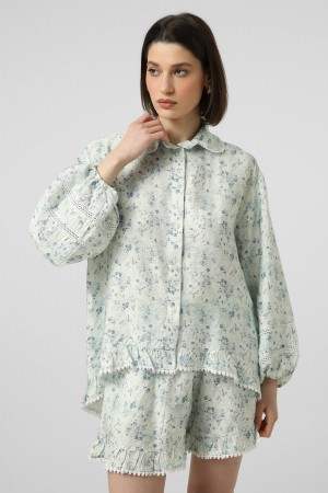 Сорочка з мереживом Блакитний первоцвіт