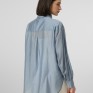 Синя oversize сорочка з тенселу