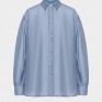 Синя oversize сорочка з тенселу
