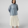 Синя oversize сорочка з тенселу