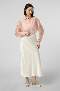 Рожева oversize сорочка з тенселу