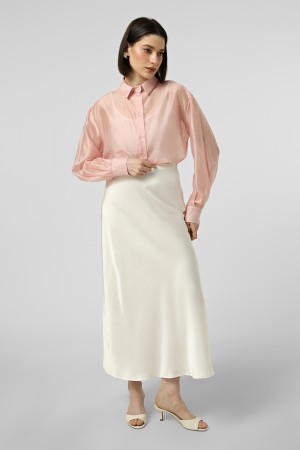 Рожева oversize сорочка з тенселу