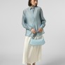 Блакитна oversize сорочка з тенселу 
