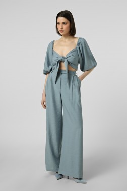  Палаццо з віскозної тканини Аквамарин
