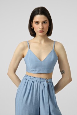 Барвінковий кроп-топ з віскози 