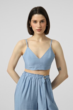 Барвінковий кроп-топ з віскози 