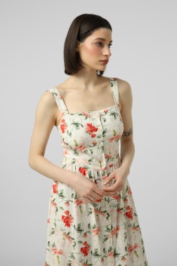 Лляна сукня Камелія на гудзиках