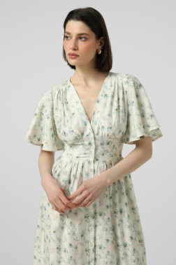 Квіткова сукня Акварель з рукавами крильцями