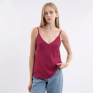 Топ на бретелях з віскози Бургунді