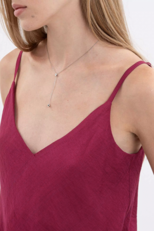 Топ на бретелях з віскози Бургунді