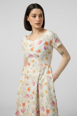 Сукня з вирізом човником Тюльпани