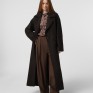 Подовжене шоколадне пальто із вовною