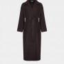 Подовжене шоколадне пальто із вовною