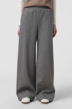 Сірі теплі штани на резинці прямого крою