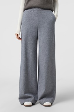 Сині теплі штани на резинці прямого крою