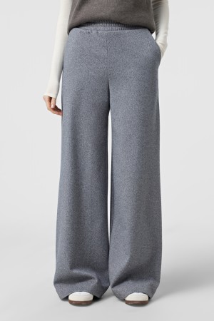 Сині теплі штани на резинці прямого крою