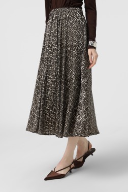 Чорна плямиста спідниця на резинці