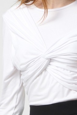 Білий лонгслів з віскози Ballerina