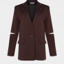 Шоколадний жакет з розрізами з костюмної тканини з вовною