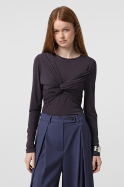 Чорничний лонгслів з віскози Ballerina