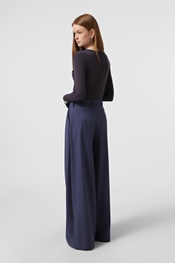 Сливові палаццо з костюмної тканини з віскозою