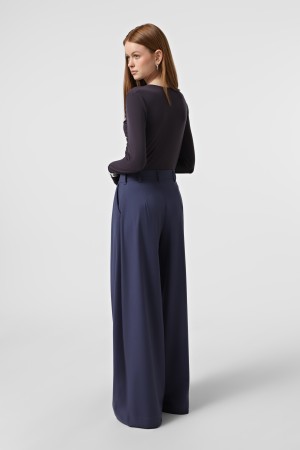 Сливові палаццо з костюмної тканини з віскозою