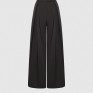Чорні брюки палаццо з костюмної тканини з вовною