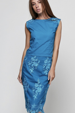 Комплект из кружева цвета морской волны