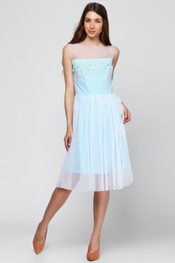 Платье из белой сетки Незабудка