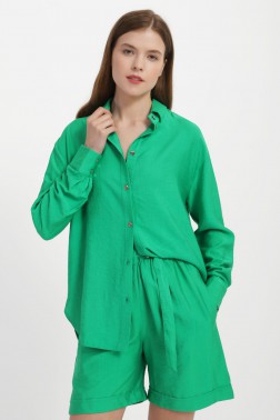 Зелена сорочка з віскози