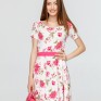 Платье с принтом розовый пион