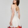 Белое платье-комбинезон с вышивкой Пионы