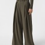 Хакі палаццо з костюмної тканини з вовною